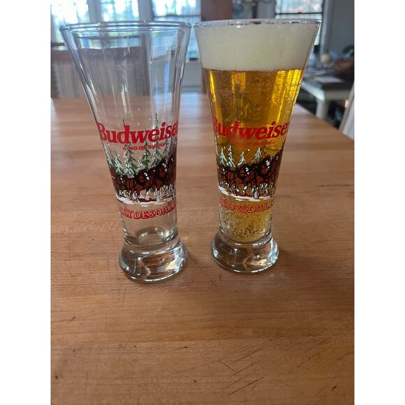 Two Vintage 1990’s Budweiser Clydesdale‎ Beer Glass - Picture 1 of 6